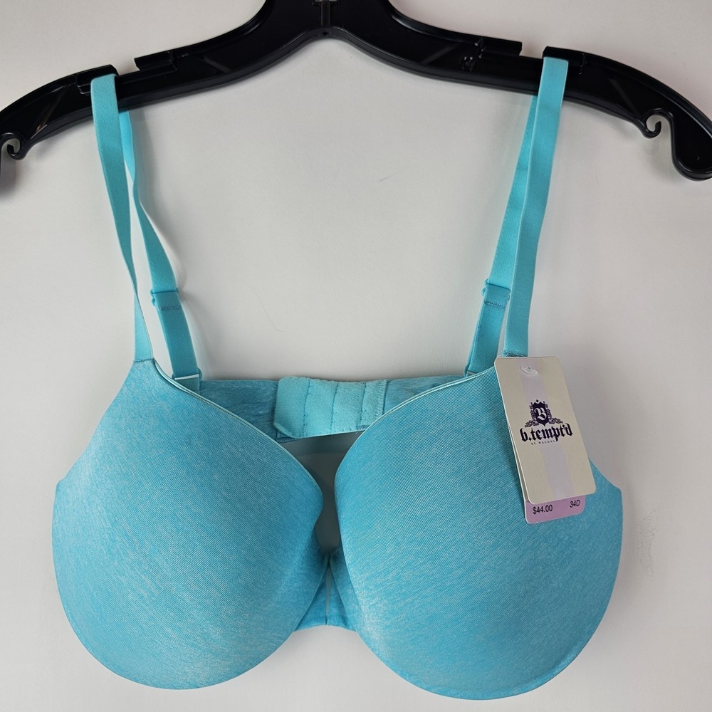 B Tempted by Wacoal Blue Bra Womens 34D Underwire NWT $44